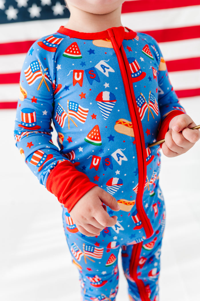 Red, White & Cozy Convertible Footies