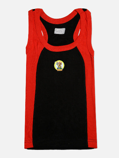 🧒 Redrose Boys Cotton Vests – Pack of 5 | Motu Patlu Printed | Stylish Colorblock Sleeveless Innerwear | RAZER_RIB_MP