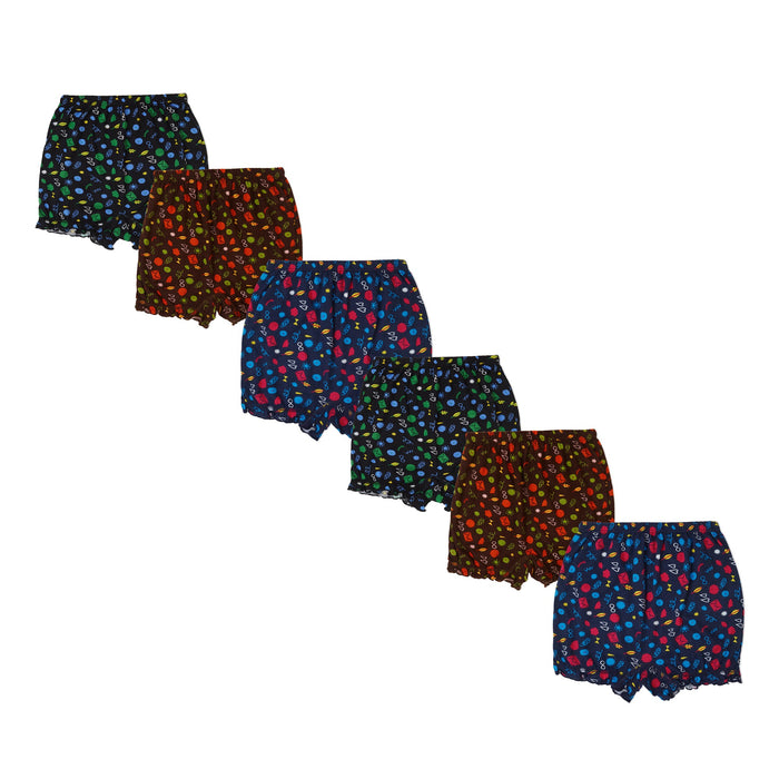 🌸 Redrose Girls Cotton Bloomers – Pack of 6 | Soft & Printed Comfort Wear | BLM-236
