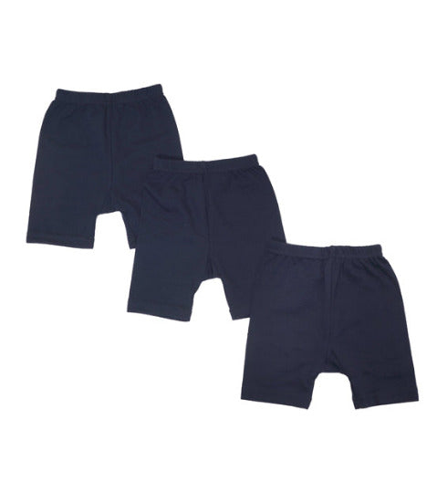 Redrose Girls' Plain Navy Blue Bloomers – Pack of 3 | PC Interlock Fabric 👧 | BLM-220NB