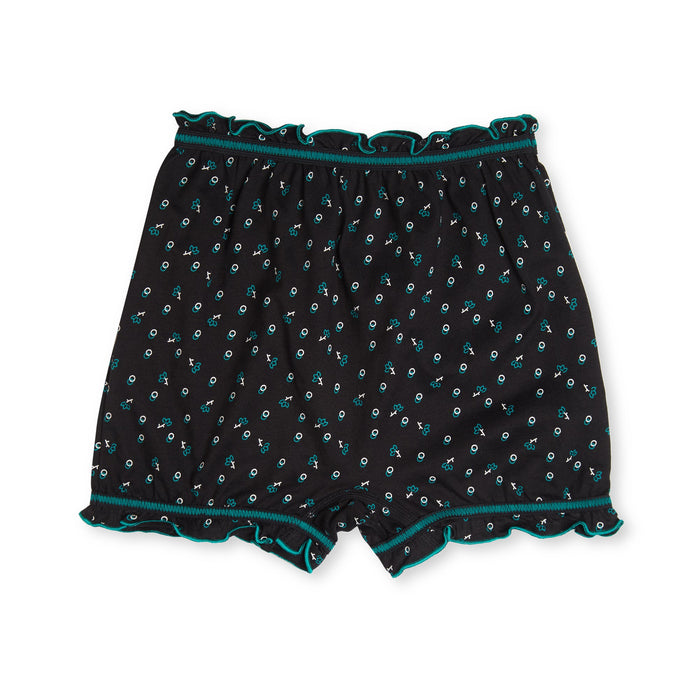 Redrose Girls' Printed Cotton Bloomers – Pack of 6 | Black Base with Frill Hem 🌙✨ | BLM-228