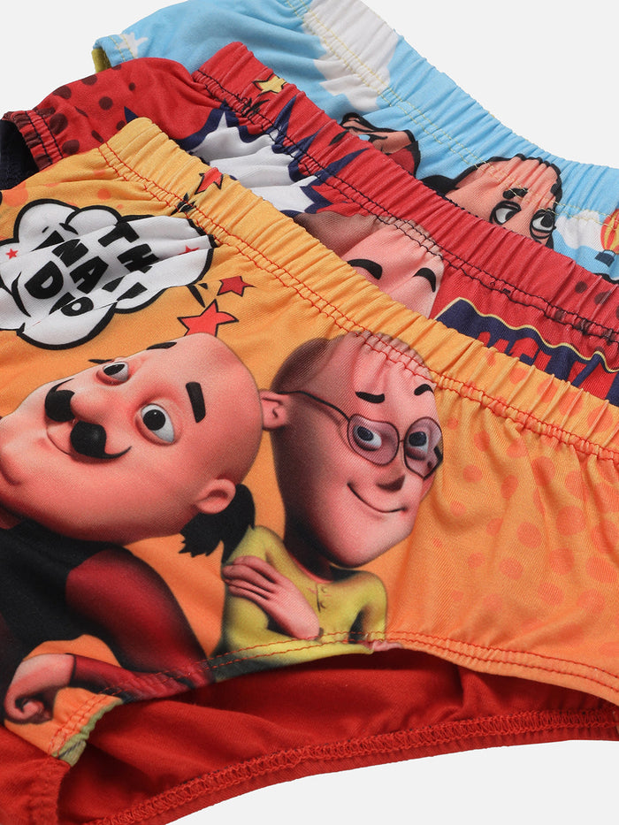 Redrose Motu Patlu Boys’ Printed Briefs – Pack of 3 | Soft Cotton Comfort | JR-503