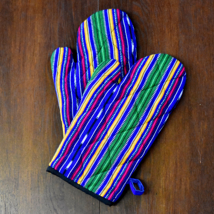 Set of 2 Guatemalan Potholders and 2 Oven Mitts