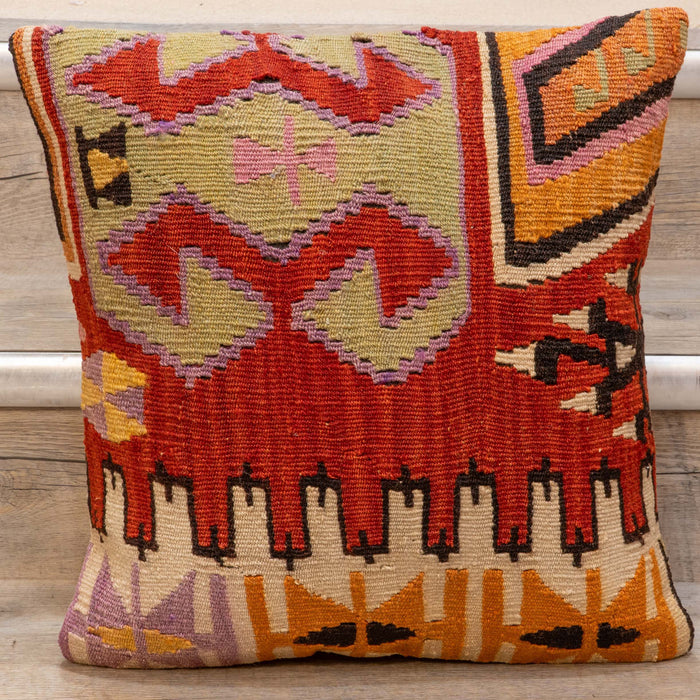 Small Handmade Turkish kilim cushion - 309674-S