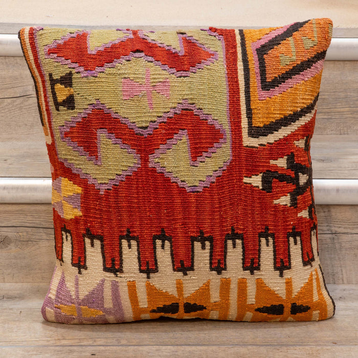 Small Handmade Turkish kilim cushion - 309674-S