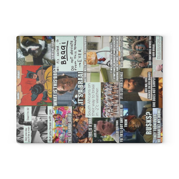 South African Memes Glass Cutting Board