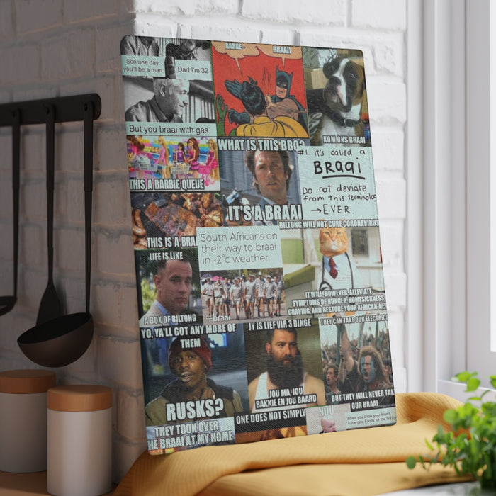 South African Memes Glass Cutting Board