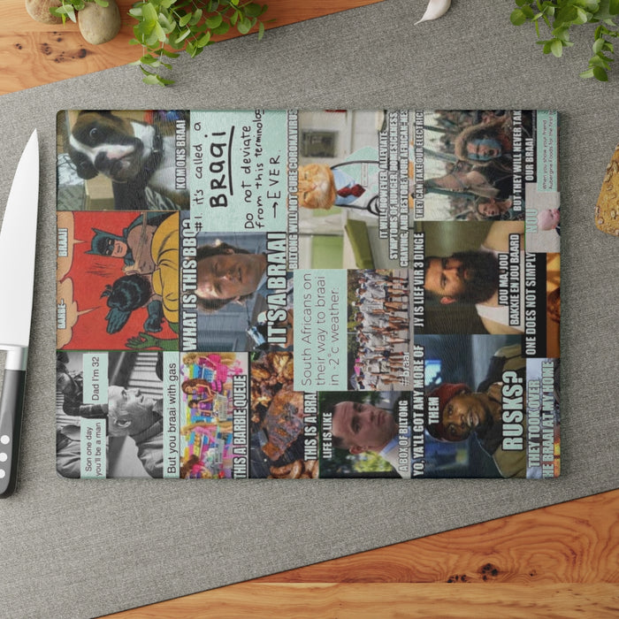 South African Memes Glass Cutting Board
