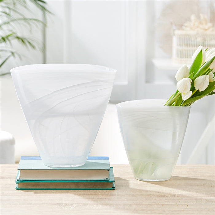 Striations White Flare Vase