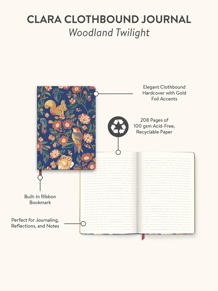 Studio Oh! Woodland Twilight Clara Clothbound Journal