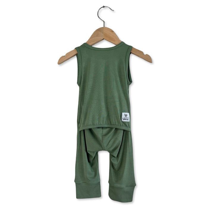 Succulent Mini Ribbed Sleeveless Romper