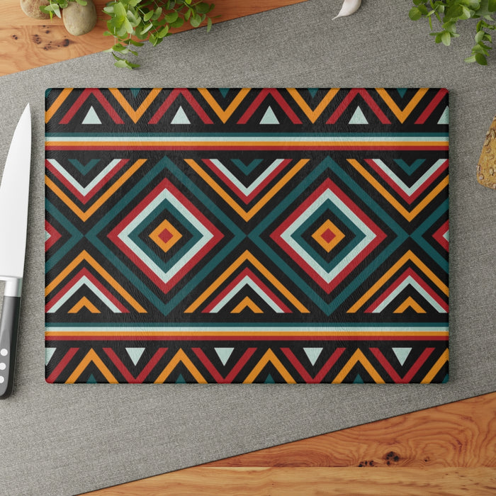 Suid Afrika Traditional Print Glass Cutting Board