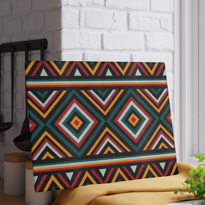 Suid Afrika Traditional Print Glass Cutting Board