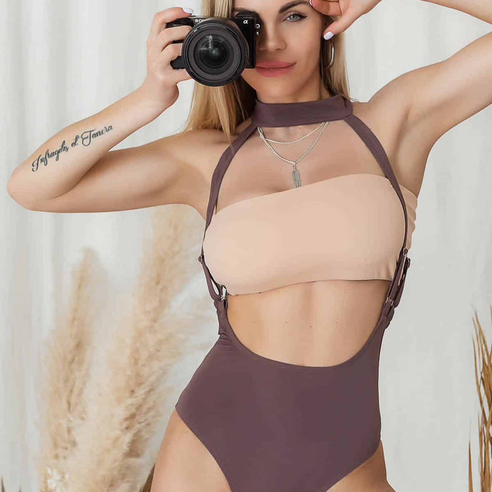 Suspender Bikini bottom with choker