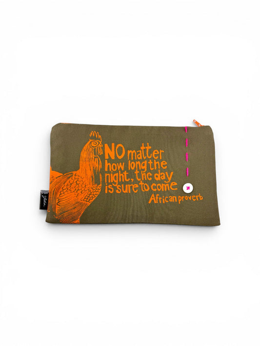 "The Day Is Sure To Come" African Proverb Pouch