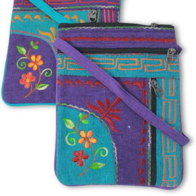 Two Zipper Embroidered Cotton Passport