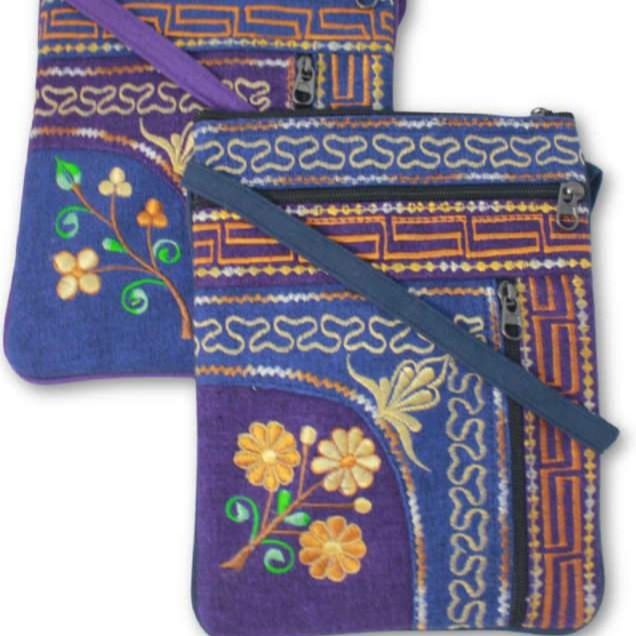 Two Zipper Embroidered Cotton Passport
