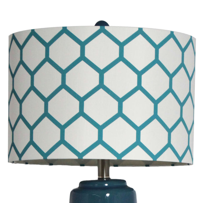 Urban Designs 2-Piece Ceramic Table Lamp with Honeycomb Shade