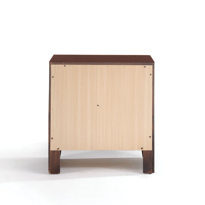Urban Designs 24-Inch 2-Drawer Wooden Nightstand - Brown Cherry