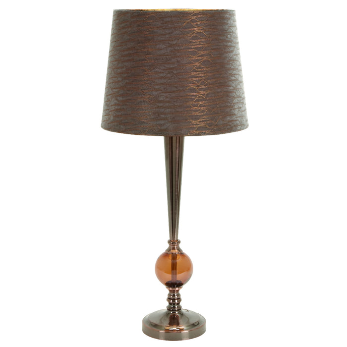 Urban Designs 25" Amber Metallic Table Lamp with Bronze Shade - Set of 2
