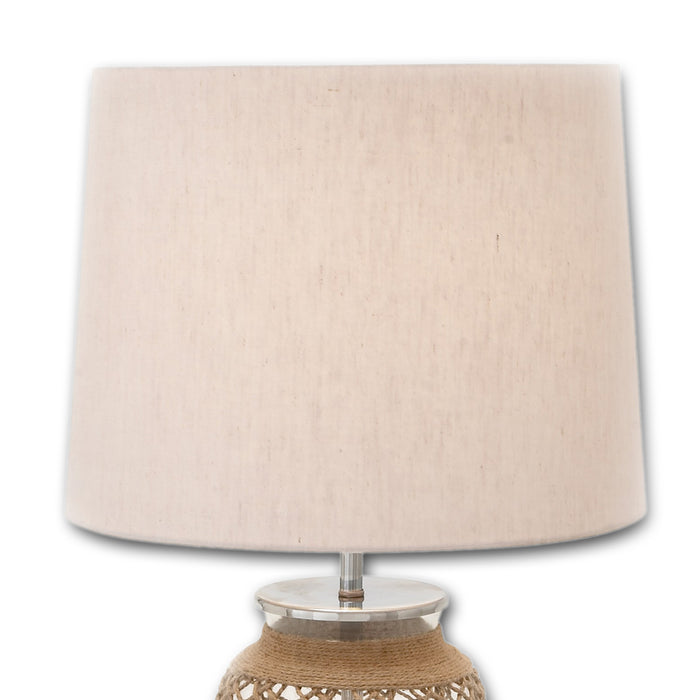 Urban Designs 28-Inch Clear Glass and Jute Table Lamp