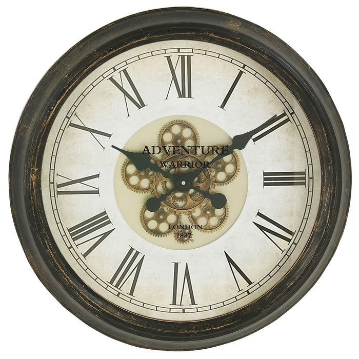 Urban Designs Adventure Warrior London 24" Industrial Gears Bronze Wall Clock