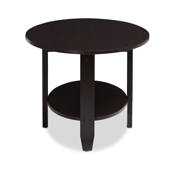 Urban Designs Alyson Wooden Coffee Table in Wenge Brown Finish