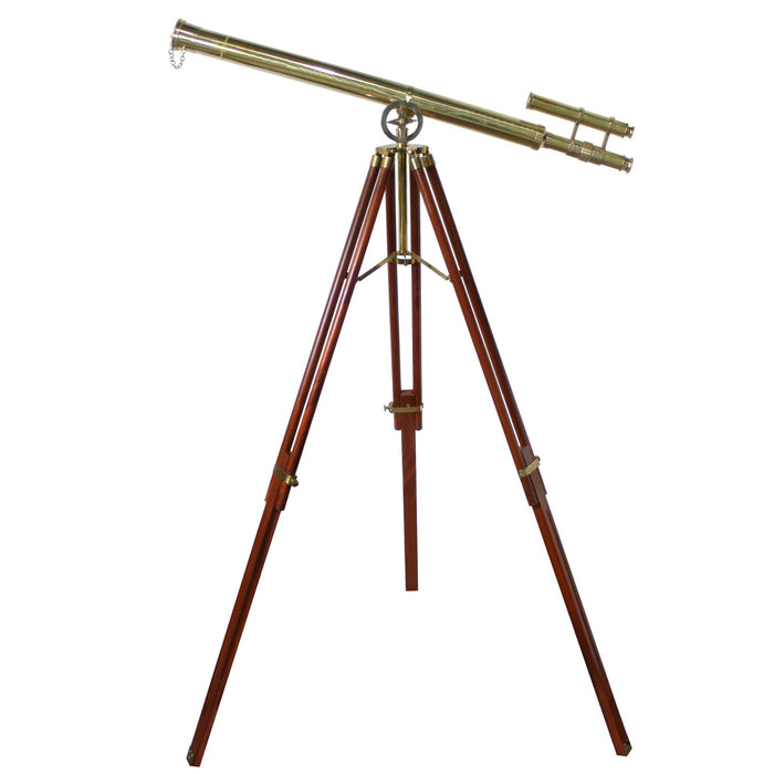 Urban Designs Antiqued Brass 58-inch Handcrafted Decorative Telescope