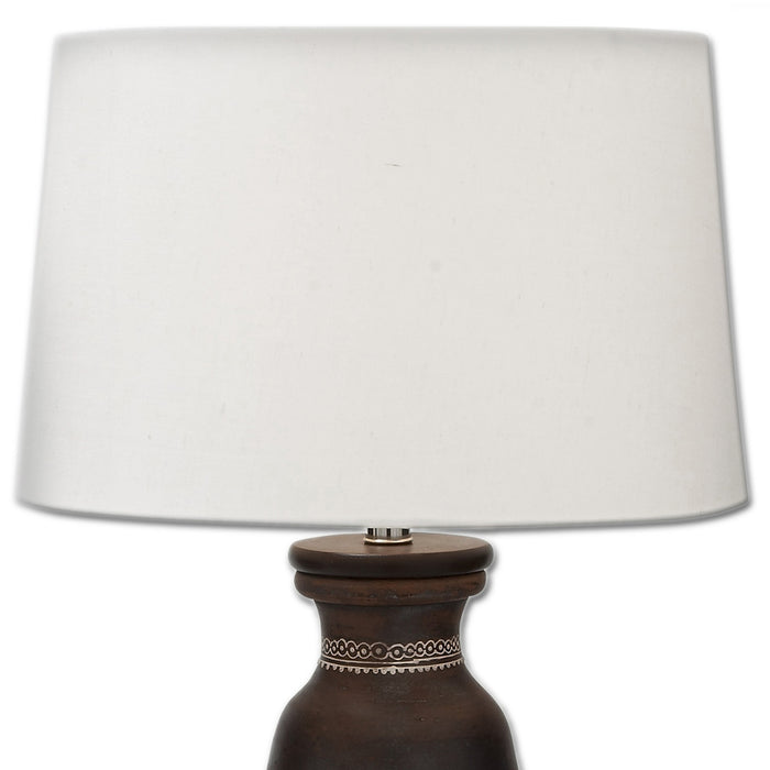 Urban Designs Artisan Hand-crafted Unglazed Ceramic Table Lamps - Set of 2