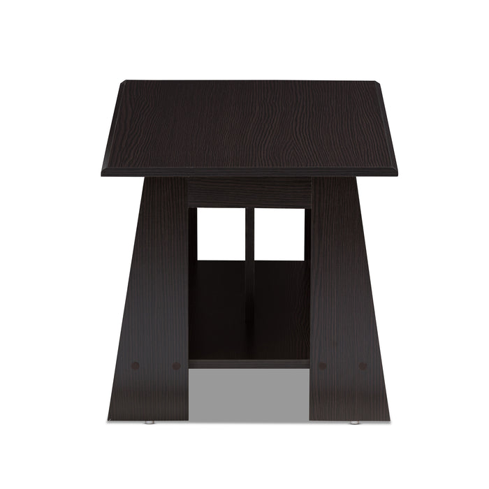 Urban Designs Cecily Wooden Coffee Table in Wenge Brown Finish