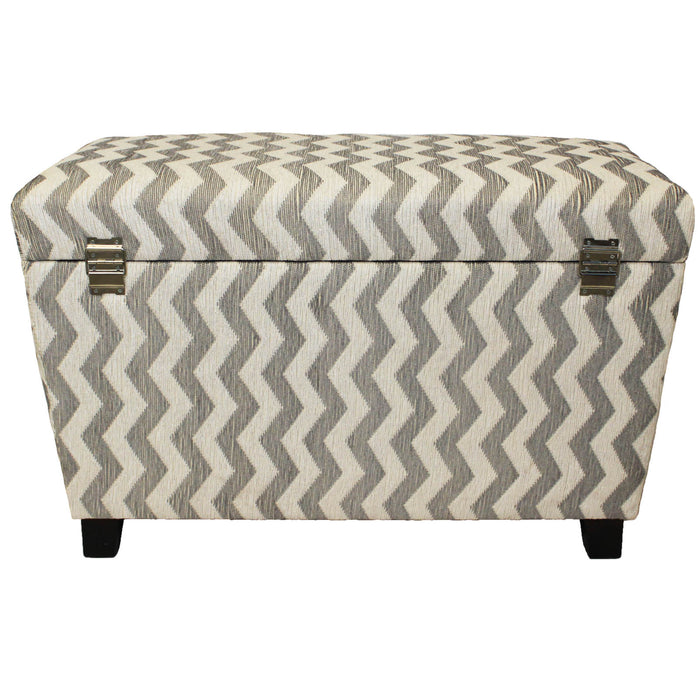 Urban Designs Chevron Fabric Storage Trunk Ottoman - Set of 2