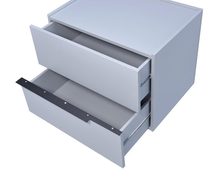 Urban Designs Cierra 2-Drawer Nightstand - Gray
