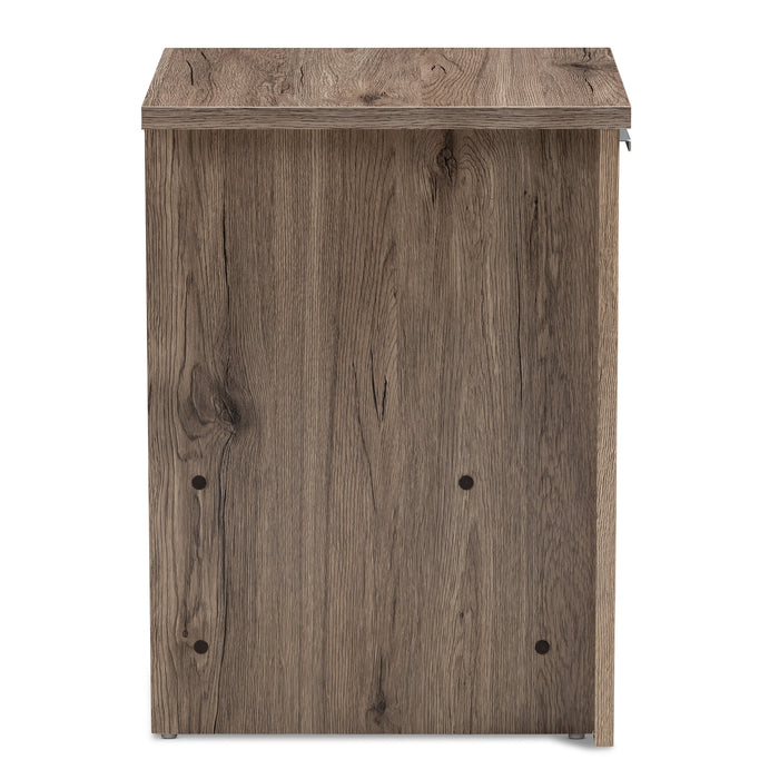 Urban Designs Claremont Wooden 1-Drawer Nightstand in Oak Brown Finish