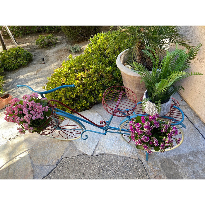 Urban Designs Farmhouse Vintage Style All-Weather Metal Bicycle Pot Planter