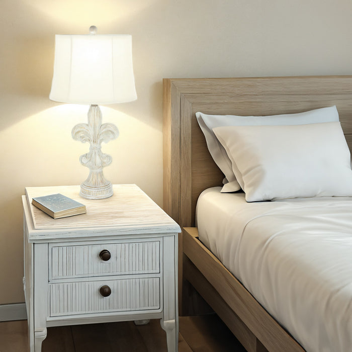 Urban Designs Fleur-De-Lis 28-Inch Heavily Distressed 2-Piece Table Lamp Set