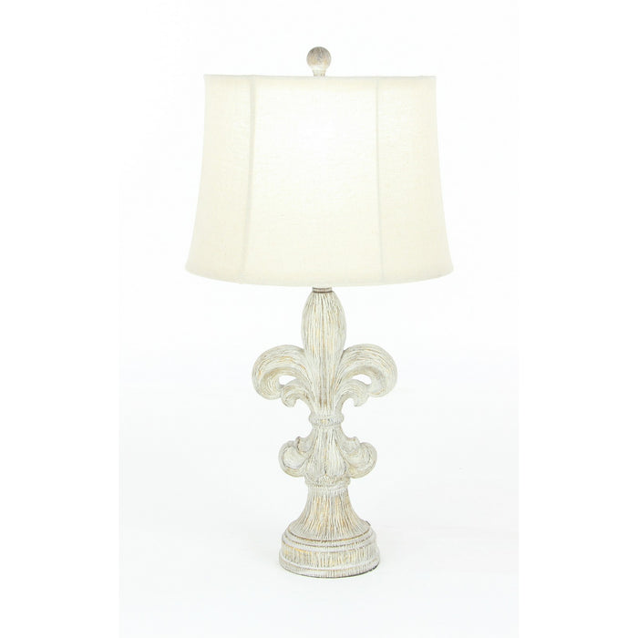 Urban Designs Fleur-De-Lis 28-Inch Heavily Distressed 2-Piece Table Lamp Set