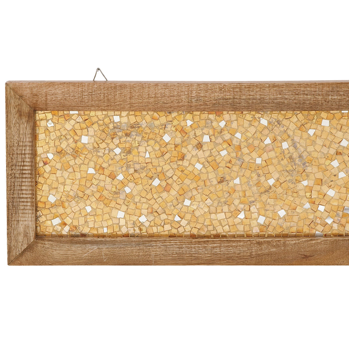 Urban Designs Glass vs Stone Wooden Mosaic Wall Art