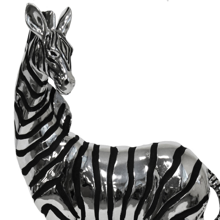 Urban Designs Grazing Silver Zebra Table Sculpture Decor