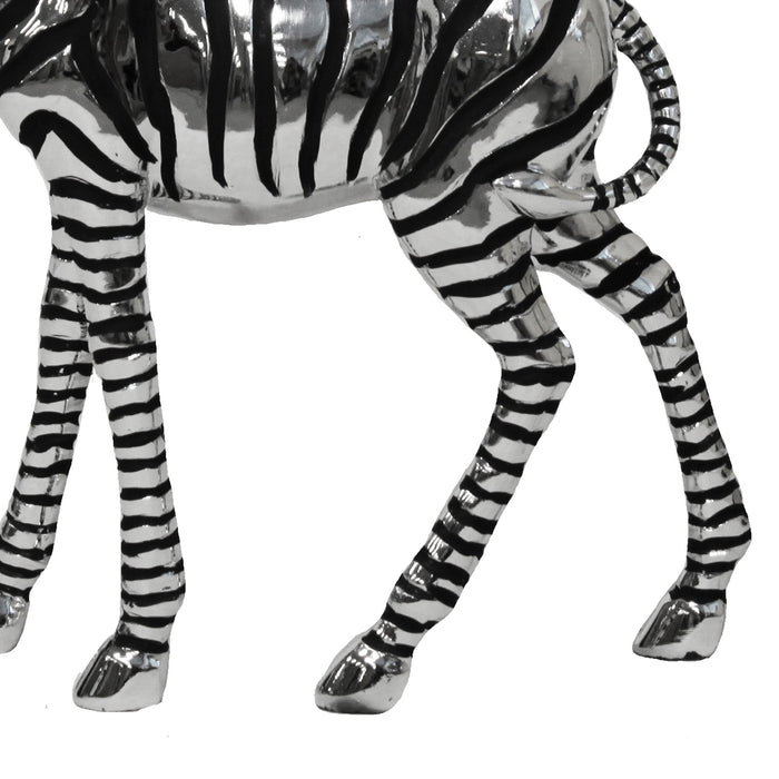 Urban Designs Grazing Silver Zebra Table Sculpture Decor