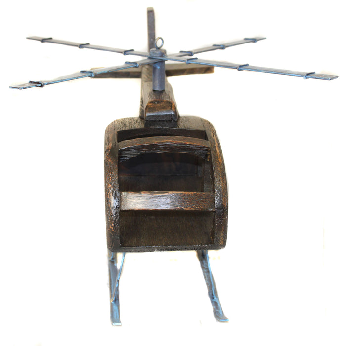 Urban Designs Handcrafted Wooden Helicopter Model Toy Replica