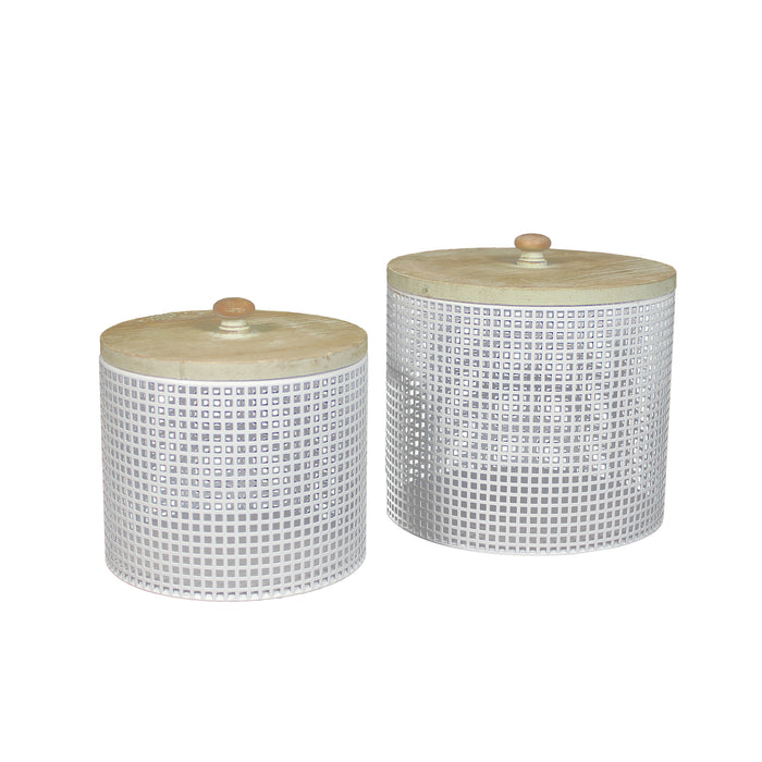 Urban Designs Iron Mesh Decorative Canisters - 2 Piece Set