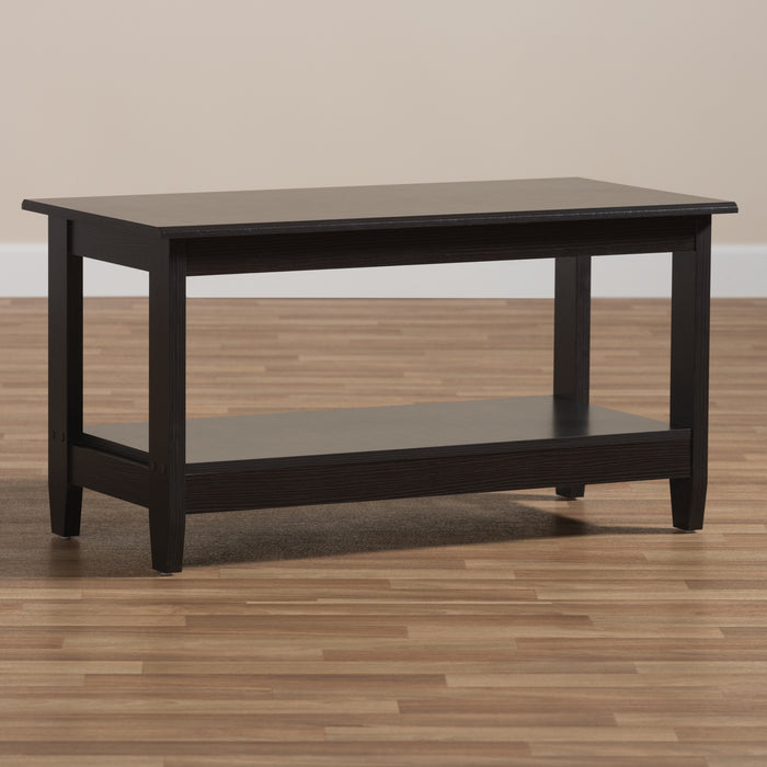 Urban Designs Melinda Wooden Coffee Table in Wenge Brown Finish