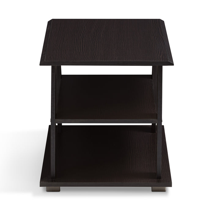 Urban Designs Mikayla Wooden Coffee Table in Wenge Brown Finish