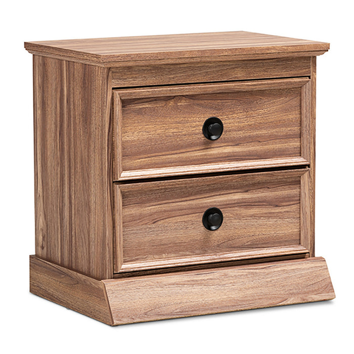 Urban Designs Oak Finished 2-Drawer Nightstand