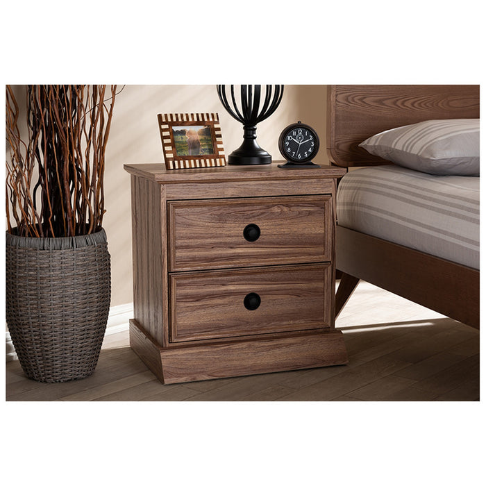 Urban Designs Oak Finished 2-Drawer Nightstand