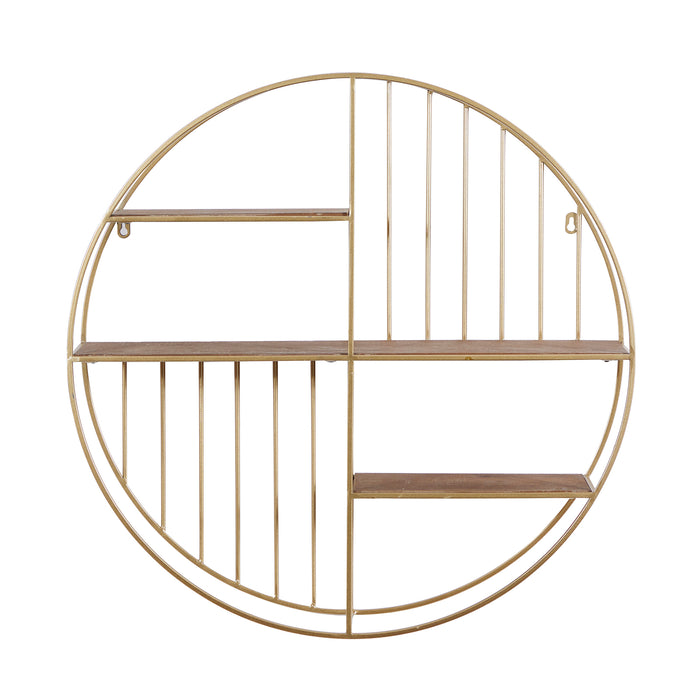 Urban Designs Open Floating Round Metal Decorative Wall Shelf