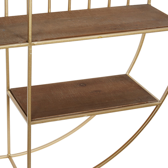 Urban Designs Open Floating Round Metal Decorative Wall Shelf