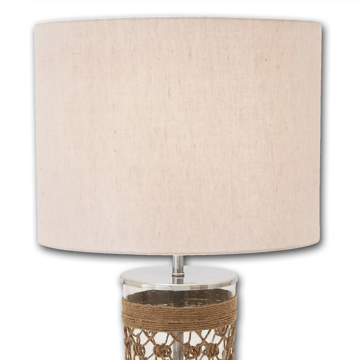 Urban Designs Tall Clear Glass and Jute Table Lamp