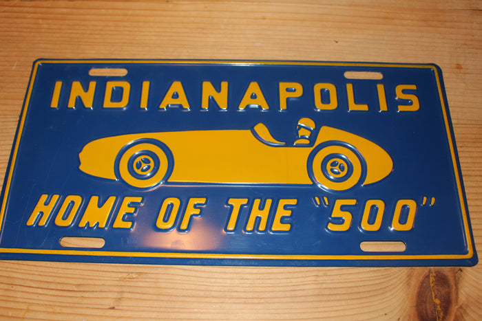 Vintage 1940's Indianapolis Home of the "500" License Plate