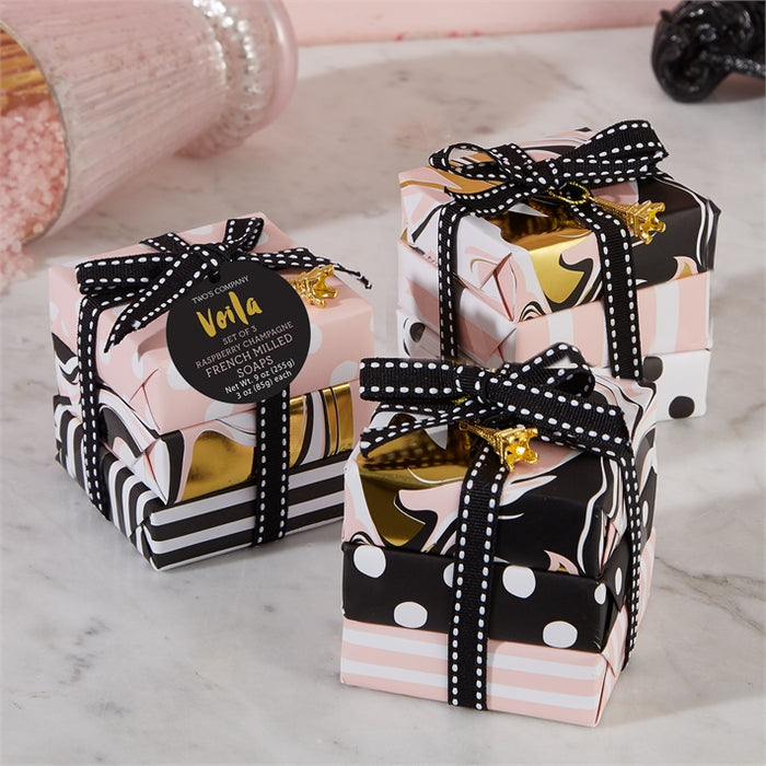 Voila French Milled Hand Soaps with Eiffel Tower Charm (Set of 3)